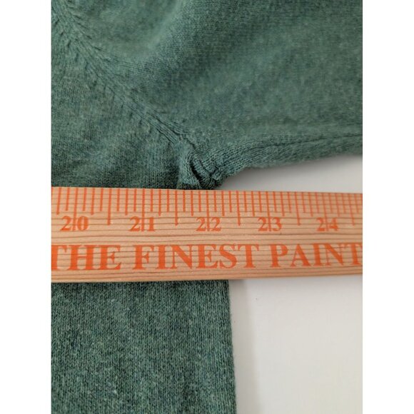 LL Bean 1/4 Zip Sweater Mens Size Large Tall Green Cotton Cashmere Pullover - Picture 7 of 8